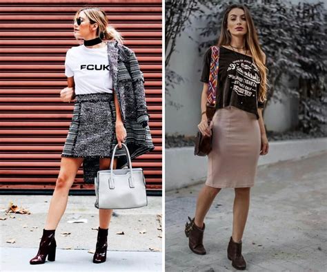 looks com saia e bota cano curto|Ideias incríveis de looks com saia e bota cano curto .